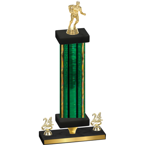 Premium Single Green Glacier Year Rugby Trophy