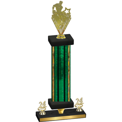 Premium Single Green Glacier Year Rugby Trophy