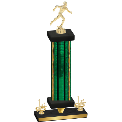 Premium Single Green Glacier First Place Running Trophy
