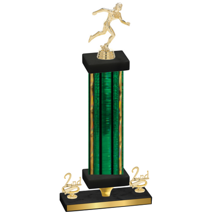 Premium Single Green Glacier Second Place Running Trophy