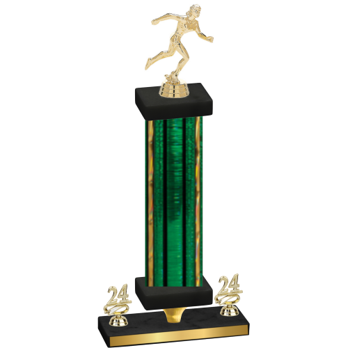 Premium Single Green Glacier Year Running Trophy