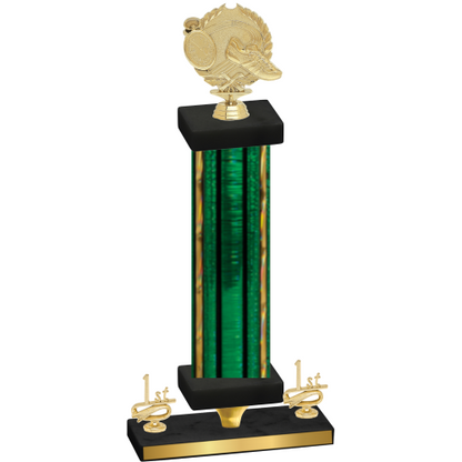 Premium Single Green Glacier First Place Running Trophy