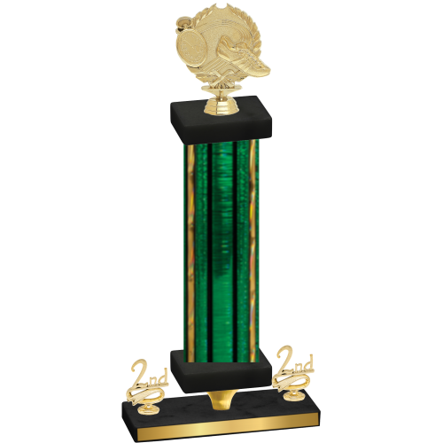 Premium Single Green Glacier Second Place Running Trophy