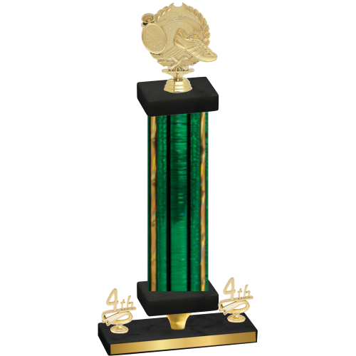 Premium Single Green Glacier Fourth Place Running Trophy