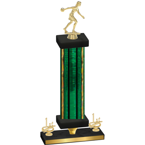 Premium Single Green Glacier First Place Bowling Trophy