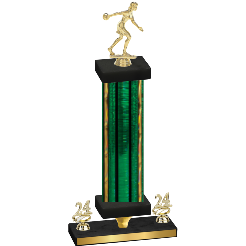 Premium Single Green Glacier Year Bowling Trophy