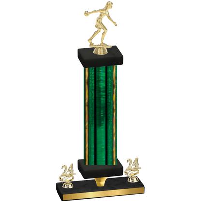 Premium Single Green Glacier Year Bowling Trophy