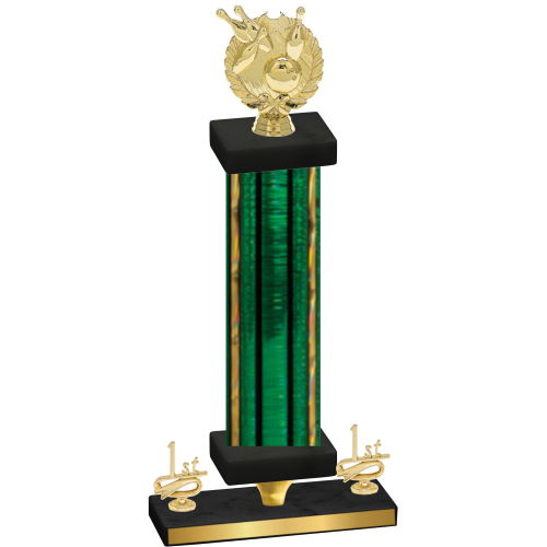 Premium Single Green Glacier First Place Bowling Trophy