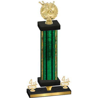 Premium Single Green Glacier Fourth Place Bowling Trophy