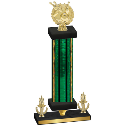 Premium Single Green Glacier Victory Bowling Trophy