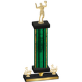 Premium Single Green Glacier Third Place Volleyball Trophy