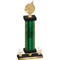 Premium Single Green Glacier Third Place Volleyball Trophy