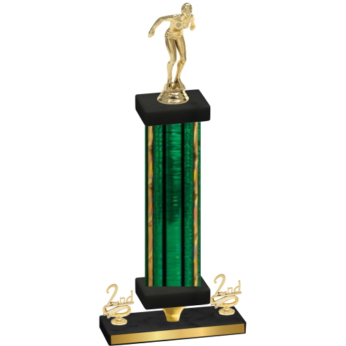 Premium Single Green Glacier Second Place Tennis Trophy