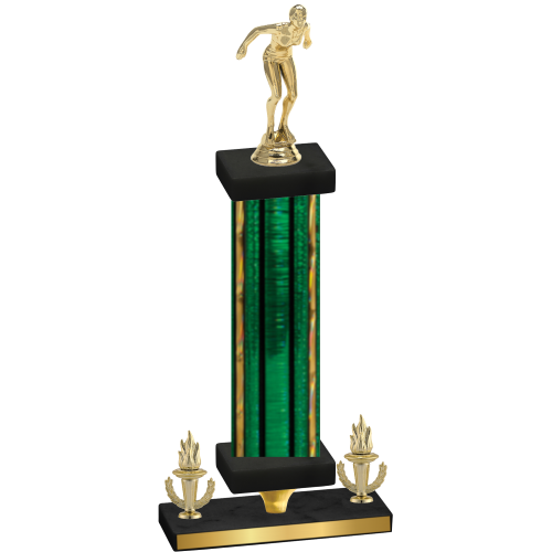 Premium Single Green Glacier Victory Tennis Trophy