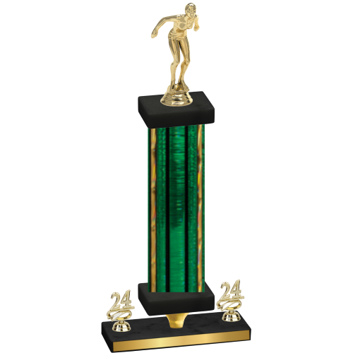 Premium Single Green Glacier Year Tennis Trophy