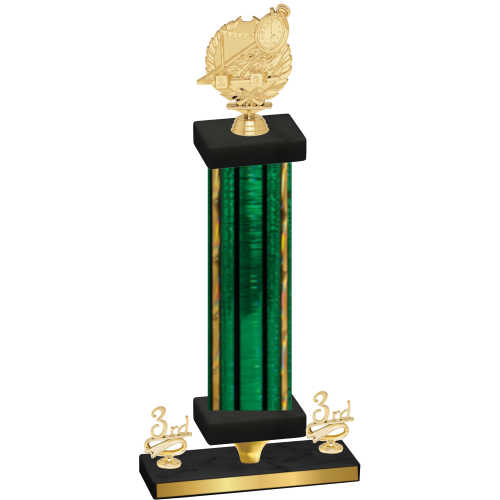 Premium Single Green Glacier Third Place Swimming Trophy