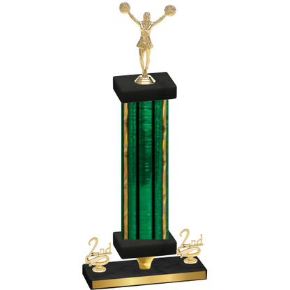 Premium Single Green Glacier Second Place Cheerleading Trophy
