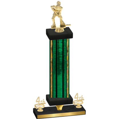 Premium Single Green Glacier Fourth Place Hockey Trophy