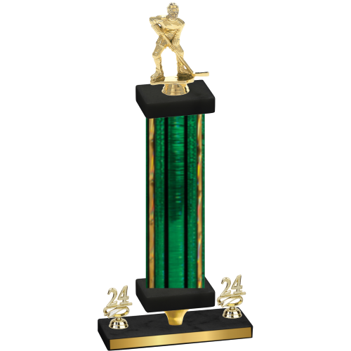 Premium Single Green Glacier Year Hockey Trophy
