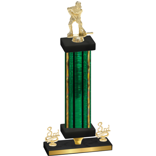 Premium Single Green Glacier Third Place Hockey Trophy