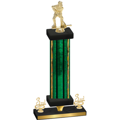 Premium Single Green Glacier Third Place Hockey Trophy