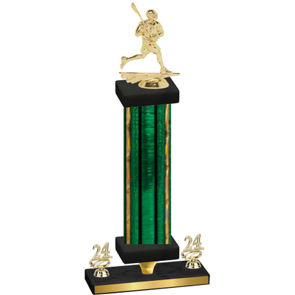 Premium Single Green Glacier Year Lacrosse Trophy