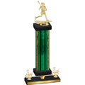 Premium Single Green Glacier Third Place Lacrosse Trophy
