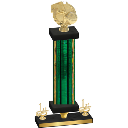 Premium Single Green Glacier First Place Basketball Trophy