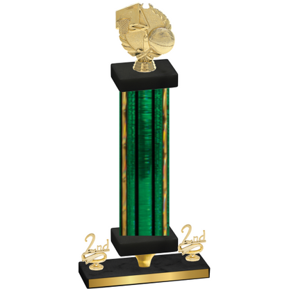 Premium Single Green Glacier Second Place Basketball Trophy