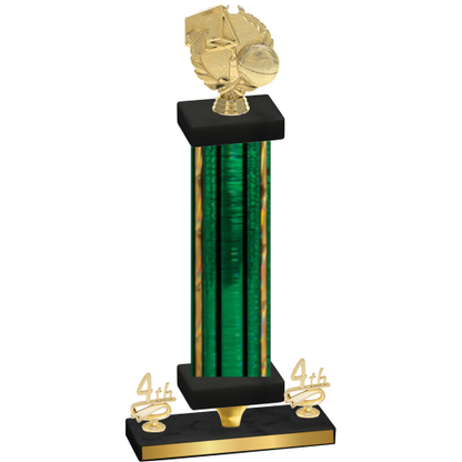 Premium Single Green Glacier Fourth Place Basketball Trophy