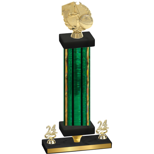 Premium Single Green Glacier Year Basketball Trophy