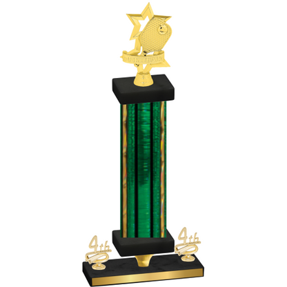 Premium Single Green Glacier Fourth Place Pickleball Trophy