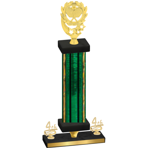 Premium Single Green Glacier Fourth Place Pickleball Trophy
