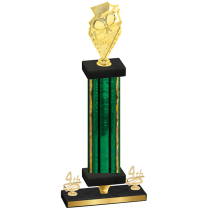 Premium Single Green Glacier Fourth Place Pickleball Trophy
