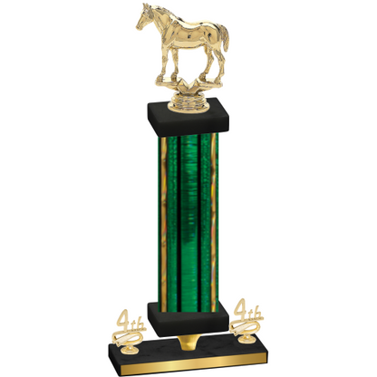 Premium Single Green Glacier Fourth Place Horses Trophy