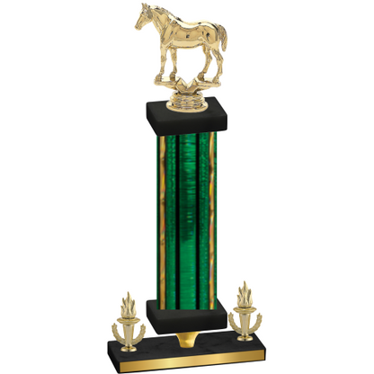 Premium Single Green Glacier Victory Horses Trophy