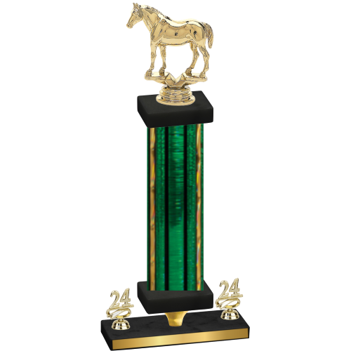 Premium Single Green Glacier Year Horses Trophy