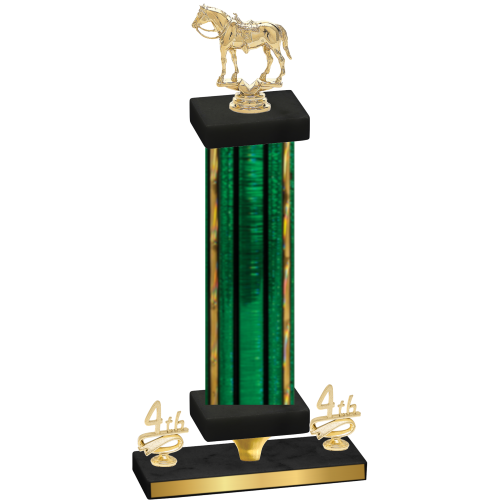 Premium Single Green Glacier Fourth Place Horses Trophy