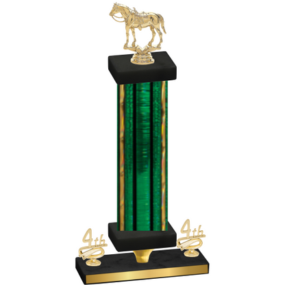 Premium Single Green Glacier Fourth Place Horses Trophy