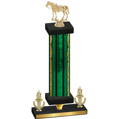 Premium Single Green Glacier Victory Horses Trophy