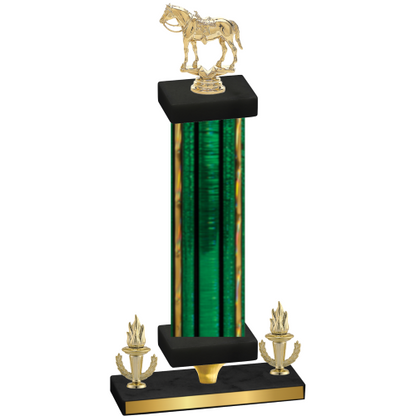 Premium Single Green Glacier Victory Horses Trophy