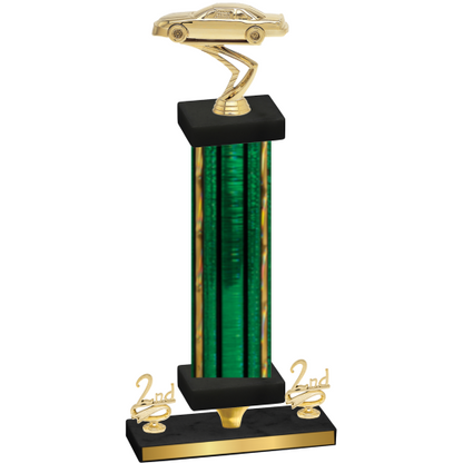 Premium Single Green Glacier Second Place Cars Trophy