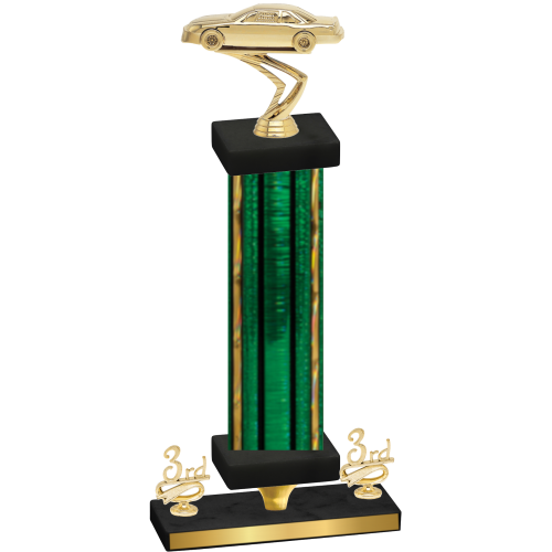 Premium Single Green Glacier Third Place Cars Trophy