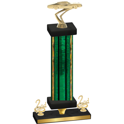 Premium Single Green Glacier Second Place Cars Trophy