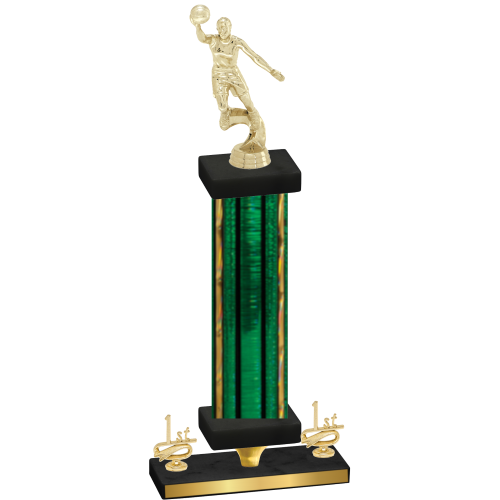 Premium Single Green Glacier First Place Basketball Trophy