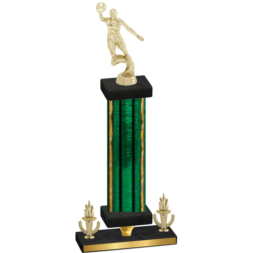 Premium Single Green Glacier Victory Basketball Trophy
