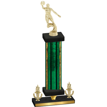 Premium Single Green Glacier Victory Basketball Trophy