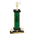 Premium Single Green Glacier Fourth Place Archery Trophy