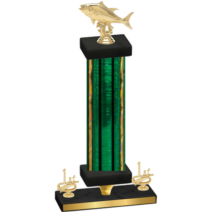 Premium Single Green Glacier First Place Fishing Trophy