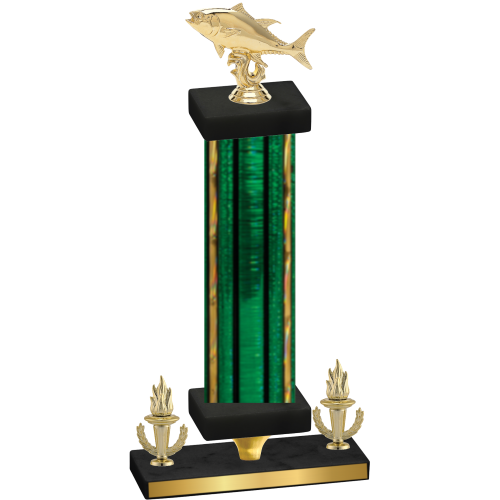 Premium Single Green Glacier Victory Fishing Trophy